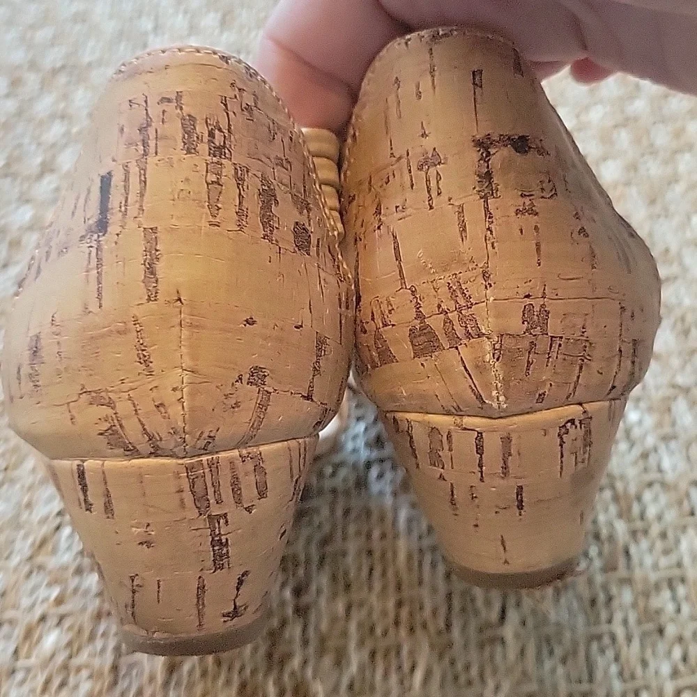 NEW YORK TRANSIT cork sandals with beads.  Size is 7W.